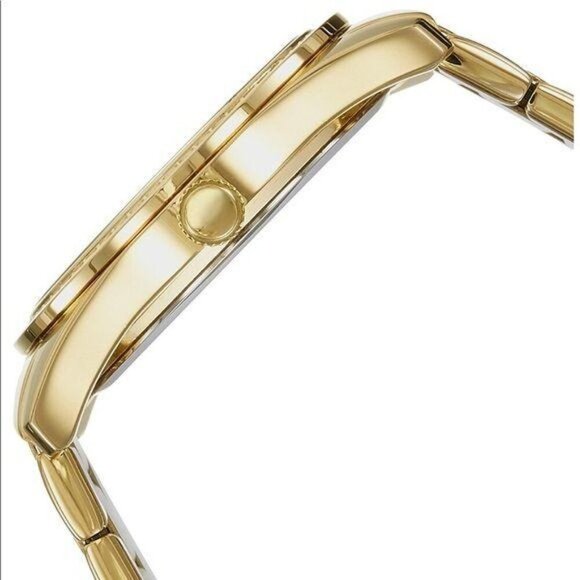 Womens Kenneth Cole New York Gold-Tone Crystal-Encrusted Large Dial Watch - Picture 4 of 8